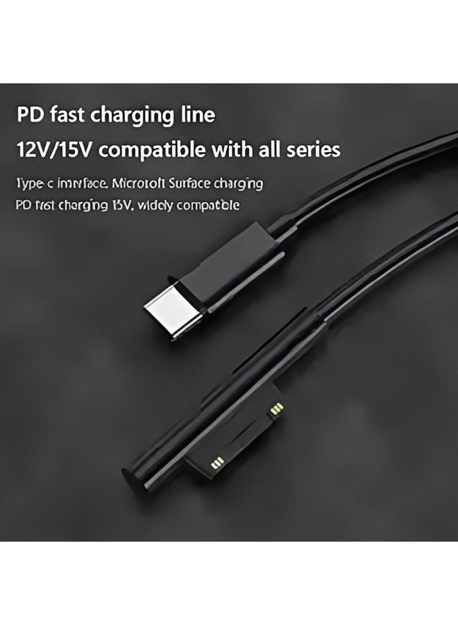 Chabeia PD 65W USB-C Fast Charger for Microsoft Surface Pro 3/4/5/6/7 - 15V 3A Tablet Power Adapter Cable with Type-C Charging - Image 2